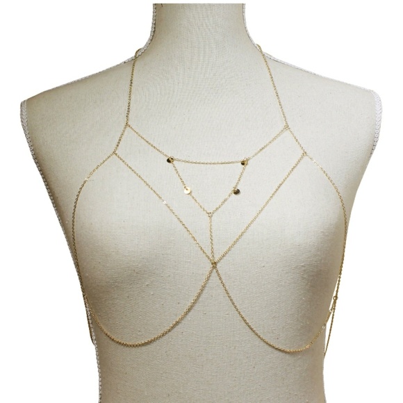 Gold Tone Body Chain - Picture 1 of 5
